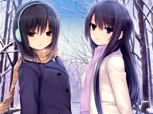 安卓动漫 动漫少女 学生妹 冬天手机壁纸