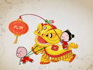 动漫 卡通 插画 破小孩 新年 元宵