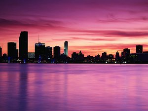 安卓风景 城市 美国 迈阿密 夜景手机壁纸