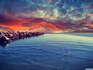 安卓风景 大海 海岸 礁石手机壁纸