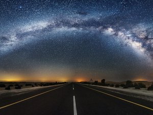 安卓公路 星空 璀璨手机壁纸