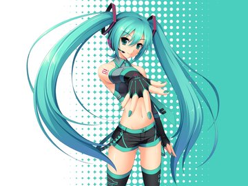 动漫 动漫少女 初音 歌手 插画