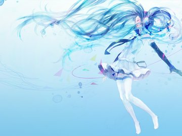 动漫 动漫少女 可爱 插画 初音