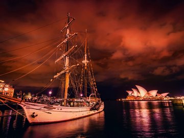 风景 城市 澳大利亚 悉尼 帆船