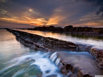 风景 河流 夕阳 黄昏