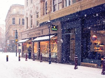 街道 城市 风景 飘雪 冬季 冬天 旅游胜地 陌生的街角
