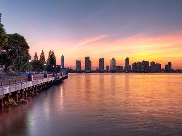 开阔 风景 阳光 风光 落日 日落 红日 余晖 落日余晖