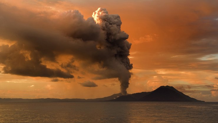 风景 自然 火山 黄昏