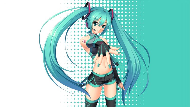 动漫 动漫少女 初音 歌手 插画