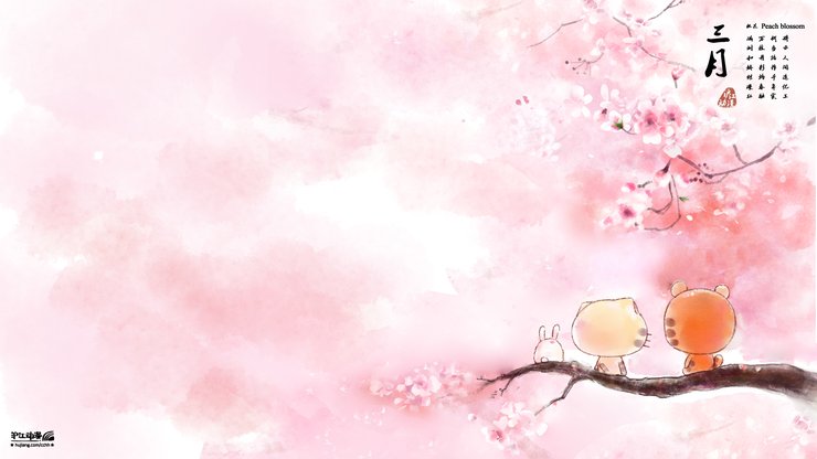 动漫 CC猫 原创 CC猫三月桃花 CC猫3月桃花