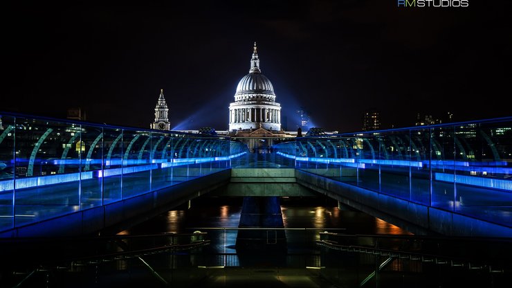 风景 旅游 英国 伦敦 圣保罗大教堂 夜景