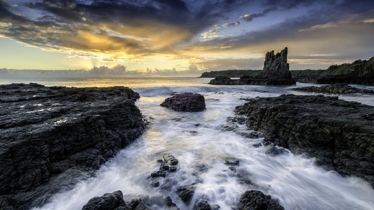 风景 海岸 礁石 浪花