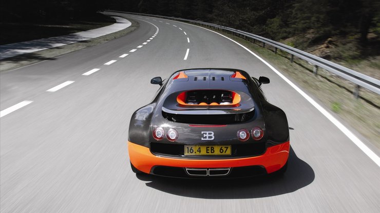 汽车 赛车 橘黄色 布嘉迪Veyron SuperSport