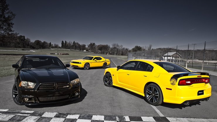 Dodge 道奇 Charger 汽车 宽屏 跑车 黄色