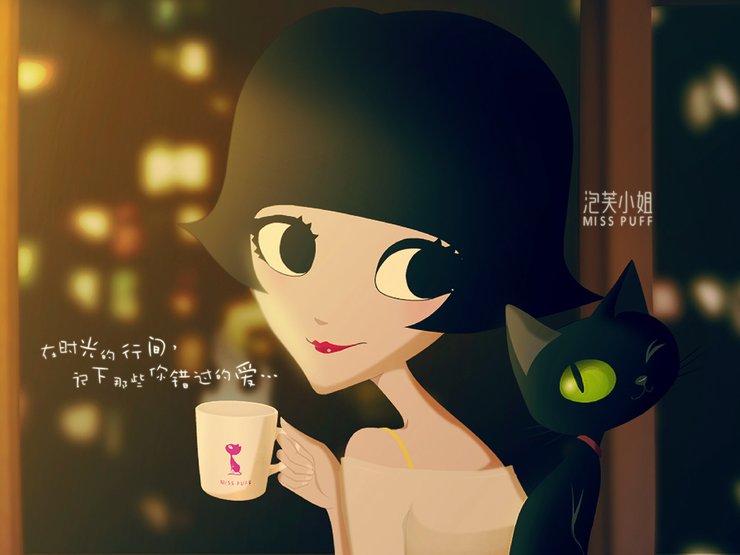安卓手机动漫 泡芙小姐 MISS PUFF 茶杯高清壁纸