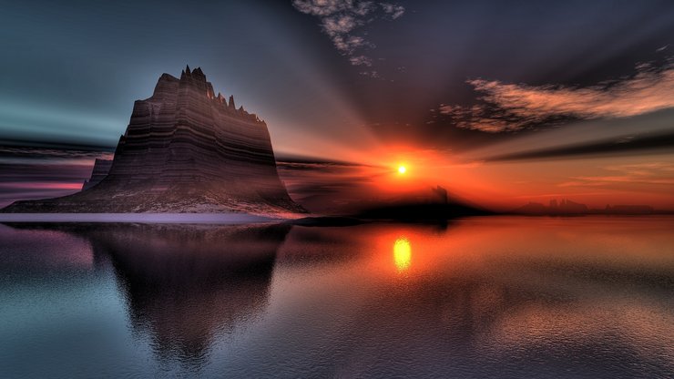 安卓手机风景 落日 夕阳 海洋高清壁纸