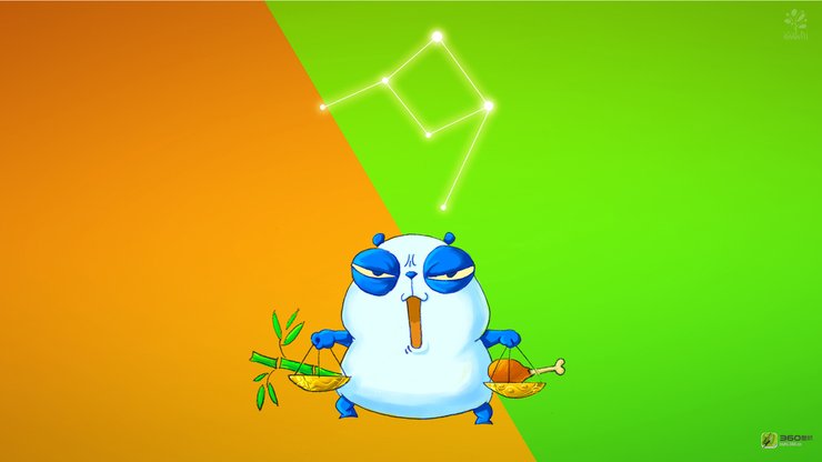安卓手机动漫 卡通 插画 熊猫铁蛋 12星座 天秤座高清壁纸