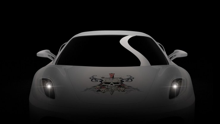 安卓手机白色 死神 骷髅 Ferrari F430 Calavera 汽车 法拉利高清壁纸