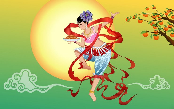 安卓手机嫦娥 嫦娥奔月 手绘 中国风高清壁纸
