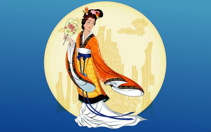 安卓手机嫦娥 嫦娥奔月 手绘 中国风高清壁纸