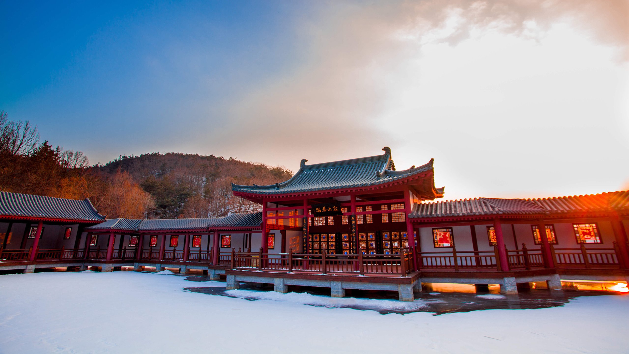 风景,2K,冰天雪地,雪景,中国风,建筑,园林,风景大片