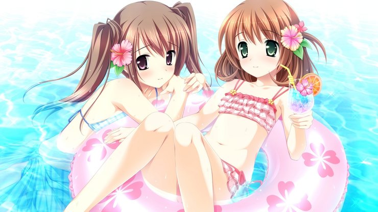 安卓手机动漫 动漫少女 少女编织爱的画布 萝莉控 游泳高清壁纸