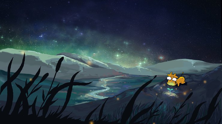 安卓卡通 插画 手绘 迷雾中的但丁 观察 但丁手机壁纸